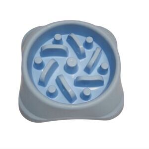 Slow Feeding Anti-Gulping Healthy‎ Design Dog Bowl Non Slip Blue
